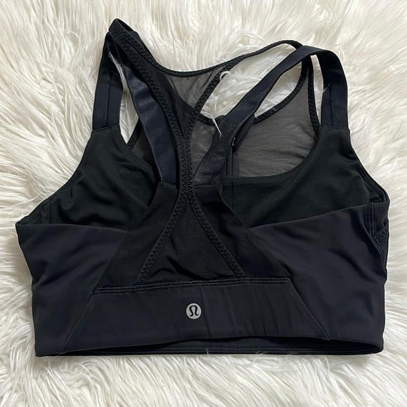 lululemon athletica Other - Lululemon Black Front Zipper Mesh Back Long-Line Train Sports Bra